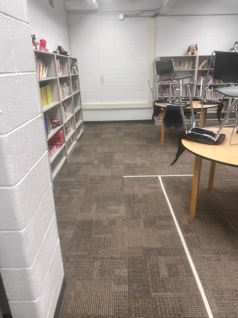 Library room carpet cleaning by Apex